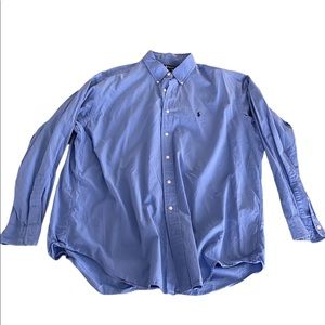Size XL Ralph Lauren BLAKE 100% cotton blue button down shirt